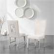 Pemberly Row Dining Side Chair Set of 2 Tapered Legs in Light Gray Poplar Wood