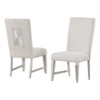 Pemberly Row Dining Side Chair Set of 2 Tapered Legs in Light Gray Poplar Wood