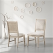 Pemberly Row Dining Side Chair Set of 2 Tapered Legs in Light Oak Poplar Wood