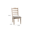 Pemberly Row Dining Side Chair Set of 2 Turned Legs in Light Brown Solid Wood