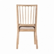 Pemberly Row Dining Side Chair Set of 2 Slatted Back in Natural Brown Wood