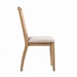 Pemberly Row Dining Side Chair Set of 2 Slatted Back in Natural Brown Wood