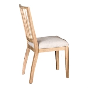 Pemberly Row Dining Side Chair Set of 2 Slatted Back in Natural Brown Wood