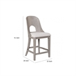 Pemberly Row Counter Height Chair Set of 2 Curved Cut Out Back in White Wash