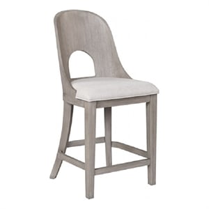 Pemberly Row Counter Height Chair Set of 2 Curved Cut Out Back in White Wash