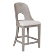 Pemberly Row Counter Height Chair Set of 2 Curved Cut Out Back in White Wash