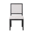 Pemberly Row Dining Side Chair Set of 2 Farmhouse Panel Design in Black Wood
