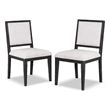 Pemberly Row Dining Side Chair Set of 2 Farmhouse Panel Design in Black Wood