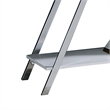 Pemberly Row 48 Inch Sofa Table Open Shelf Chrome Frame in High Gloss White
