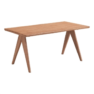 Pemberly Row 63 Inch Dining Table Rectangular Live Edge in Natural Brown Wood