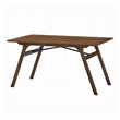 Pemberly Row 59 Inch Dining Table Rectangular Top in Walnut Brown Rubberwood