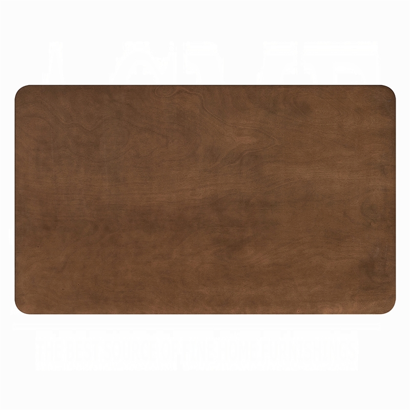Pemberly Row 59 Inch Dining Table Rectangular Top in Walnut Brown Rubberwood