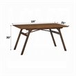 Pemberly Row 59 Inch Dining Table Rectangular Top in Walnut Brown Rubberwood