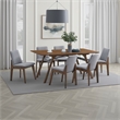 Pemberly Row 59 Inch Dining Table Rectangular Top in Walnut Brown Rubberwood