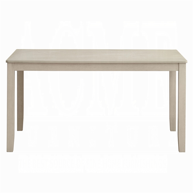 Pemberly Row 59 Inch Dining Table Rectangular Top in Antique Bone White Finish