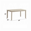 Pemberly Row 59 Inch Dining Table Rectangular Top in Antique Bone White Finish