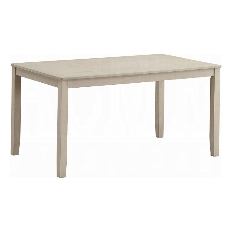 Pemberly Row 59 Inch Dining Table Rectangular Top in Antique Bone White Finish