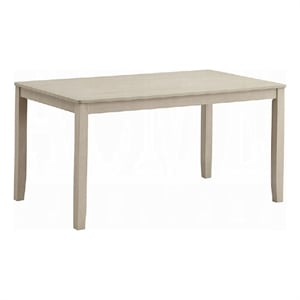 Pemberly Row 59 Inch Dining Table Rectangular Top in Antique Bone White Finish