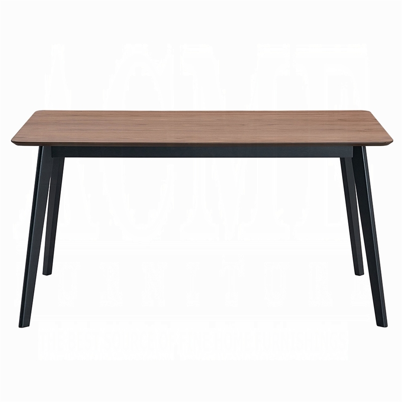 Pemberly Row 59 Inch Rectangular Dining Table Brown Top in Scandinavian Black