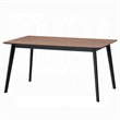 Pemberly Row 59 Inch Rectangular Dining Table Brown Top in Scandinavian Black