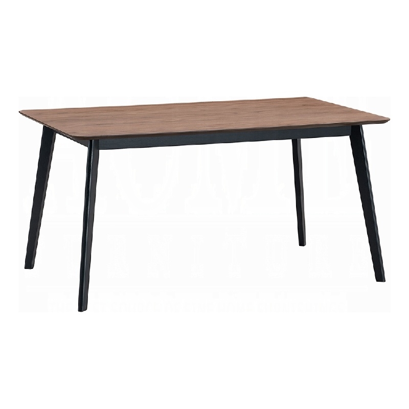 Pemberly Row 59 Inch Rectangular Dining Table Brown Top in Scandinavian Black