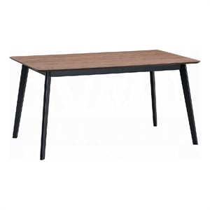 Pemberly Row 59 Inch Rectangular Dining Table Brown Top in Scandinavian Black