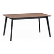 Pemberly Row 59 Inch Rectangular Dining Table Brown Top in Scandinavian Black