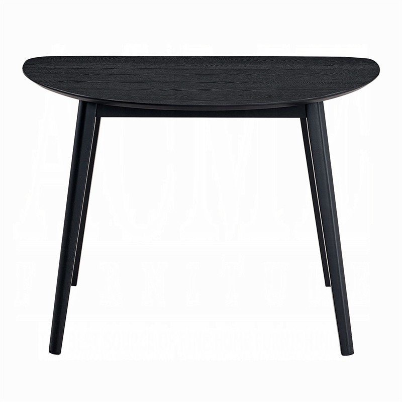 Pemberly Row 43 Inch Half Moon Dining Table in Scandinavian Black Wood