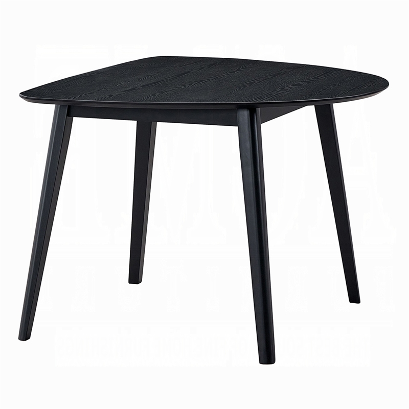 Pemberly Row 43 Inch Half Moon Dining Table in Scandinavian Black Wood