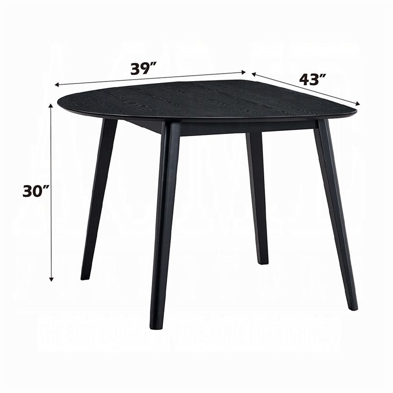 Pemberly Row 43 Inch Half Moon Dining Table in Scandinavian Black Wood