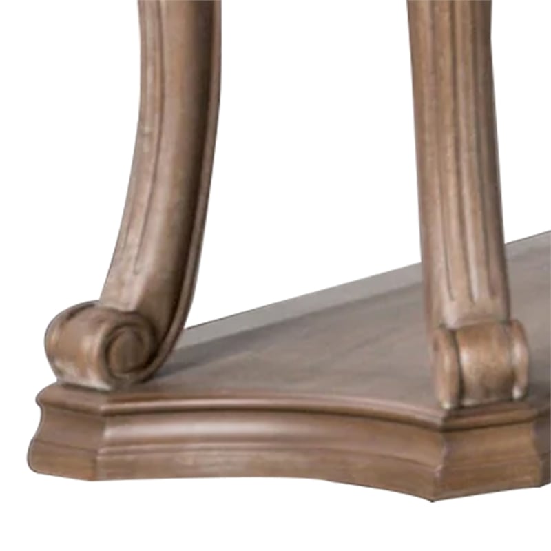 Pemberly Row 54 Inch Rustic Farmhouse Sofa Table in Weathered Oak Brown Wood