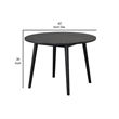 Pemberly Row 42 Inch Round Dining Table Shaker Style Legs in Black Rubberwood