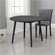 Pemberly Row 42 Inch Round Dining Table Shaker Style Legs in Black Rubberwood