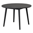 Pemberly Row 42 Inch Round Dining Table Shaker Style Legs in Black Rubberwood