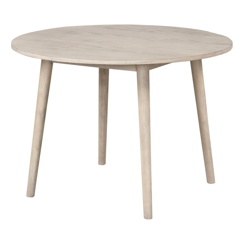 Pemberly Row 42 Inch Round Dining Table Shaker Style Legs in Natural Oak