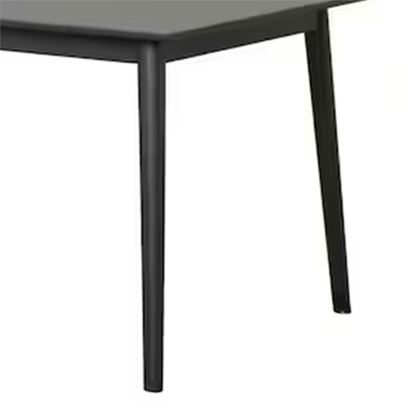Pemberly Row 60 Inch Rectangular Dining Table Straight Legs in Black Wood