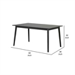 Pemberly Row 60 Inch Rectangular Dining Table Straight Legs in Black Wood