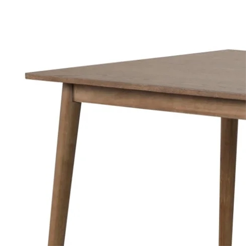 Pemberly Row 60 Inch Rectangular Dining Table Straight Legs in Walnut Wood