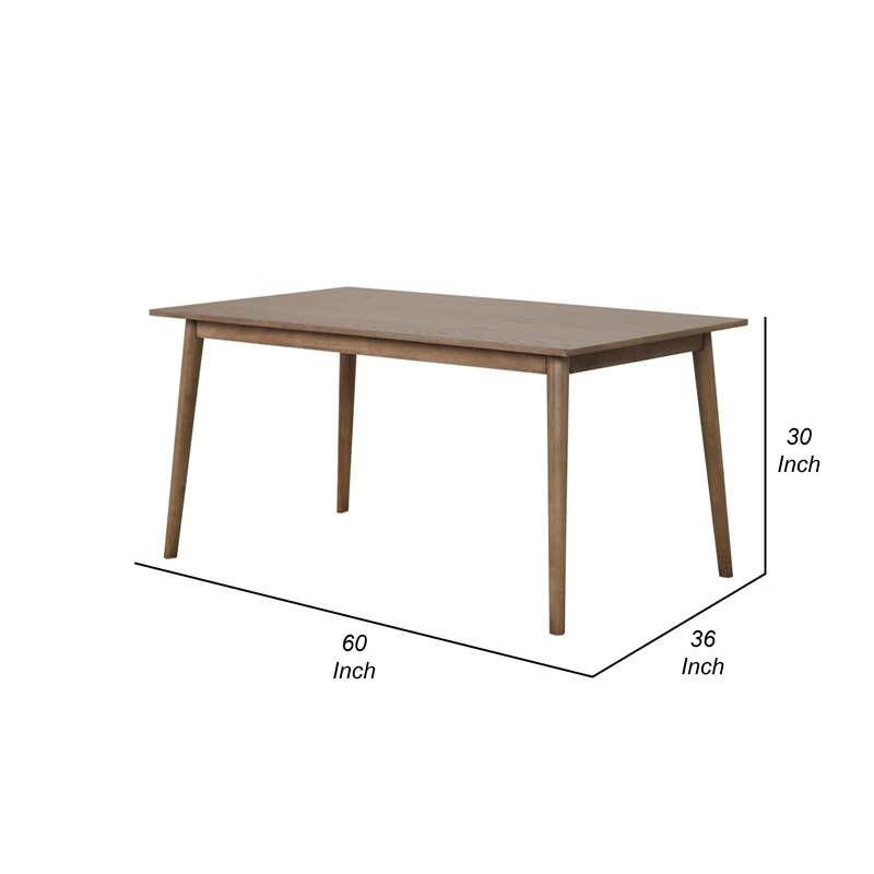 Pemberly Row 60 Inch Rectangular Dining Table Straight Legs in Walnut Wood