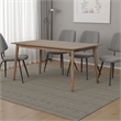 Pemberly Row 60 Inch Rectangular Dining Table Straight Legs in Walnut Wood