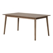 Pemberly Row 60 Inch Rectangular Dining Table Straight Legs in Walnut Wood