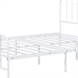 Pemberly Row Full Size Bed Classic Spindle Headboard & Footboard in White Metal