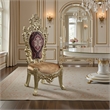Pemberly Row Side Dining Chair Set of 2 Crown Top Nailhead Trim in Gold and Red