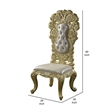 Pemberly Row Side Dining Chair Set of 2 Classic Light Gold Tufted Faux Leather