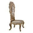 Pemberly Row Side Dining Chair Set of 2 Classic Light Gold Tufted Faux Leather
