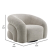 Pemberly Row Swivel Accent Chair Cloudlike Curved Design Metal Base Gray Boucle