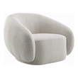 Pemberly Row Swivel Accent Chair Plush Round Cloudlike Design Beige Boucle