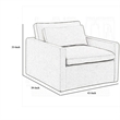 Pemberly Row Swivel Accent Chair with Pillow Square Arm in Dark Gray