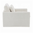 Pemberly Row Swivel Accent Chair with Pillow Square Arm in Ivory White