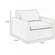 Pemberly Row Swivel Accent Chair with Pillow Square Arm in Ivory White